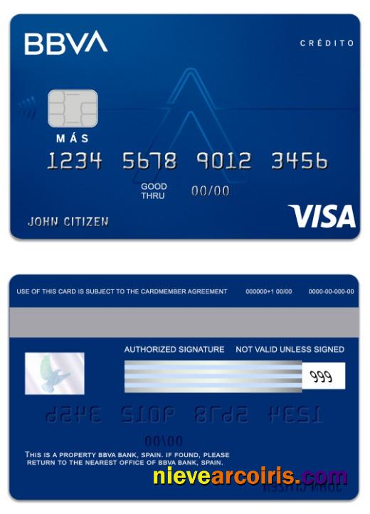Spain BBVA Bank visa credit card